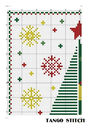 Geometric abstract Christmas tree cross stitch pattern