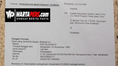 Laporkan Oknum Penyidik Polres Bangkalan ke Propam Polda Jatim, Gegara di Abaikan