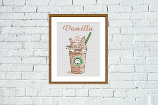 Vanilla cat cross stitch - Tango Stitch