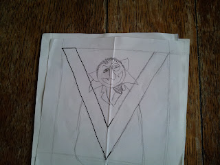 New sketch for geeky letter V for vampire (the count from Sesame street)