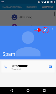Editando contato