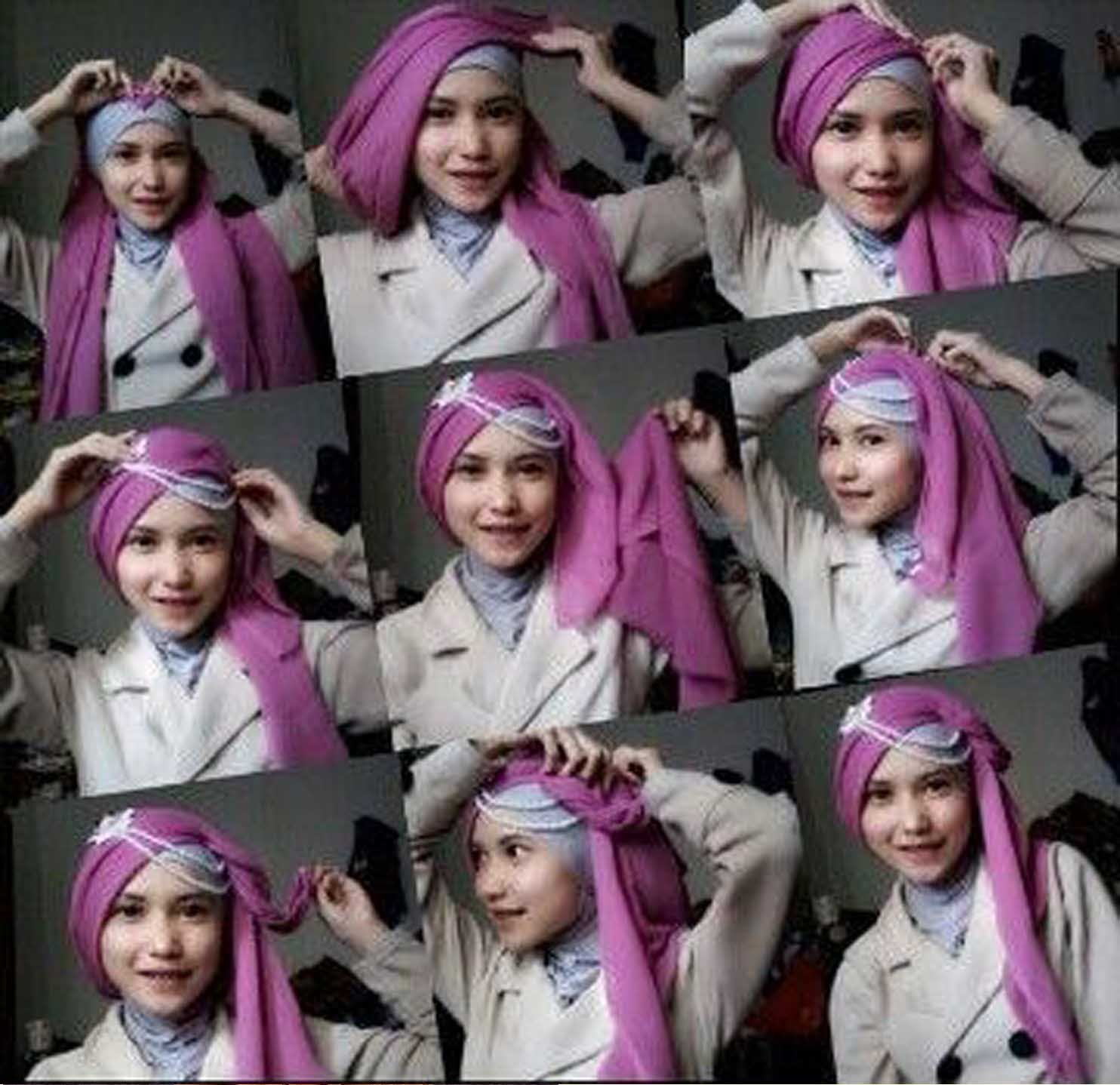 Tutorial Hijab Paris Dua Warna Untuk Pesta Tutorial Hijab Paling