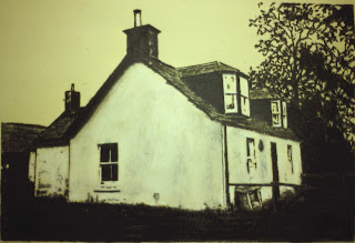 Little Keithock Farmhouse, Near Brechin, Angus, Scotland, charcoal and conte by F. Lennox Campello, 1990