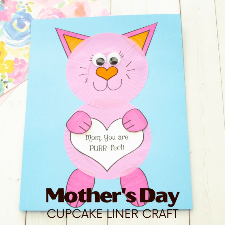 cupcake liner craft - mothers day craft for preschoolers