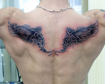 new wings tattoo designs on upper back men