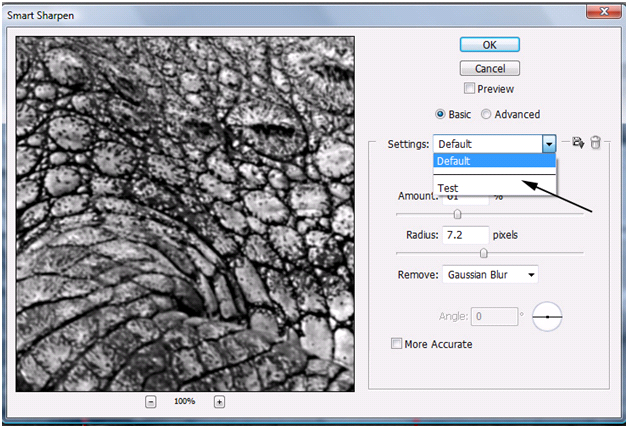 Smart Sharpen Settings