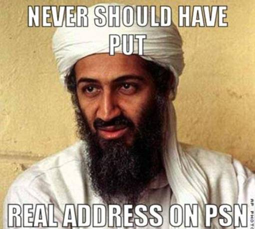 Foto ini menggambarkan Osama Bin Laden seharusnya tidak memajang secara detail seputar keberadaan dirinya di PlayStation Network