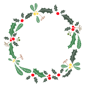 Gimp2の使い方 クリスマスリースの飾り枠が作れる柊の葉と実の無料イラスト素材セット