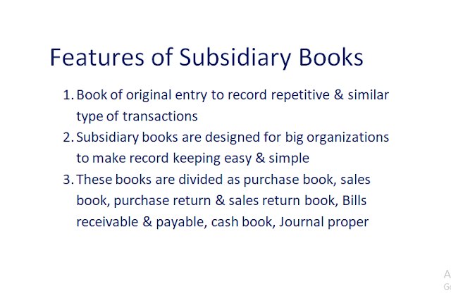 features of subsidiary books
