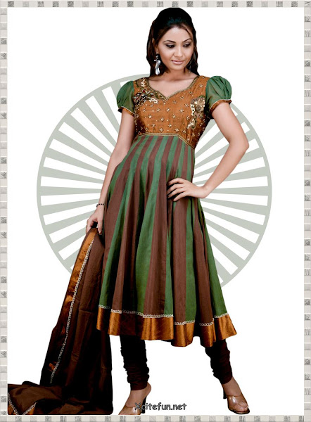 Anarkali Umbrella Frock Dress With Churidar Pajama  