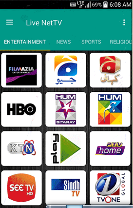 تطبيق LIVE NETTV لاجهزة اندرويد : هواتف ـ تابلت ، TV BOX ، SMART TV