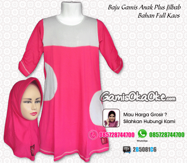 Grosir Baju Muslim Anak Plus Jilbab Bahan Kaos Harga Murah