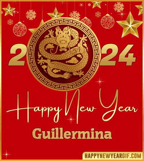 Happy New Year 2024 gif wishes Dragon Guillermina
