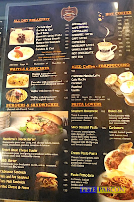Menu of Hashbrews Café Bistro with food and prices
