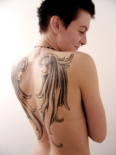 angel wing tattoos. tribal tattoos of angel wings.