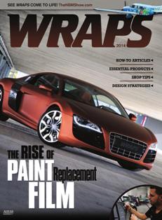 Wraps (NBM) 2014 - January 2014 | TRUE PDF | Annuale | Professionisti | Comunicazione | Wrapping
Wraps covers the materials, technology, and production of all forms of wrap applications including vehicle, fleet, building, flooring, and rough-surface wrapping. Shop owners will find it an authoritative source of business information on market trends, how-to application tips, design strategies and out-of-home and vehicle advertising.