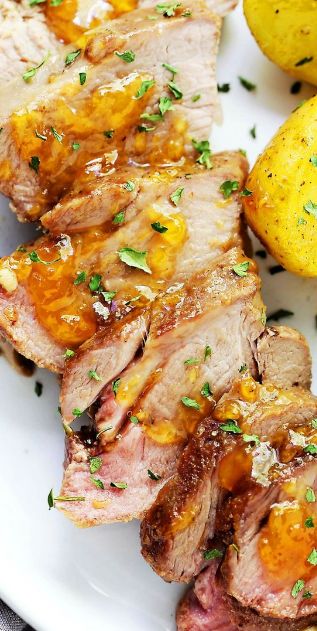 Grilled Peach-Glazed Pork Tenderloin Foil Packet with Potatoes - Healthy Recipes Snacks