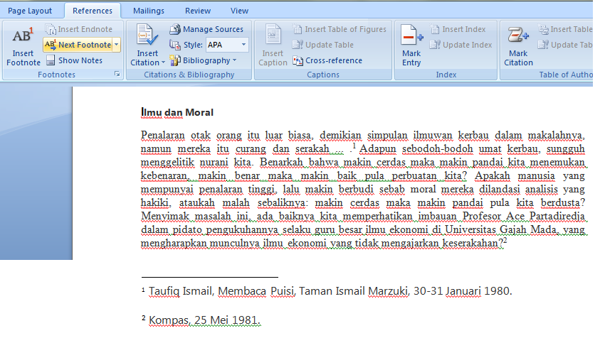 Contoh Footnote Di Word - Lauras Stekkie