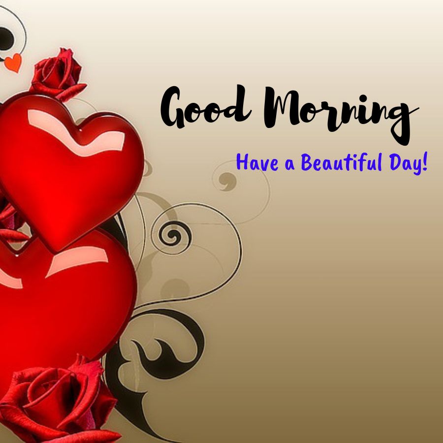 Today Special Good Morning Images with Beautiful Flowers, Heart and Red Roses