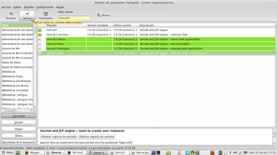 Instalando extras de Tomcat 7 a través de Synaptic