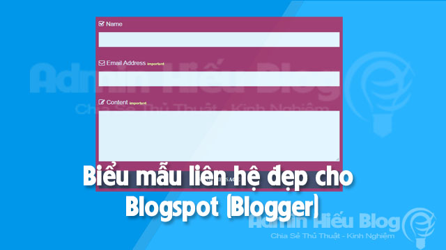 Mẫu form Liên hệ dành cho Blogspot