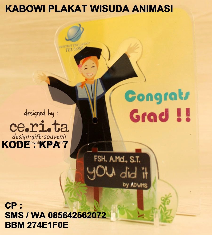 KABOWI PRODUSEN BONEKA WISUDA PLAKAT Souvenir Graduation KADO