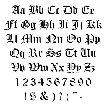  to chart forthe old modified and old english old english writing