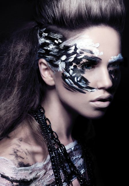 Anna Kirikova fashion photography women models painted faces color makeup