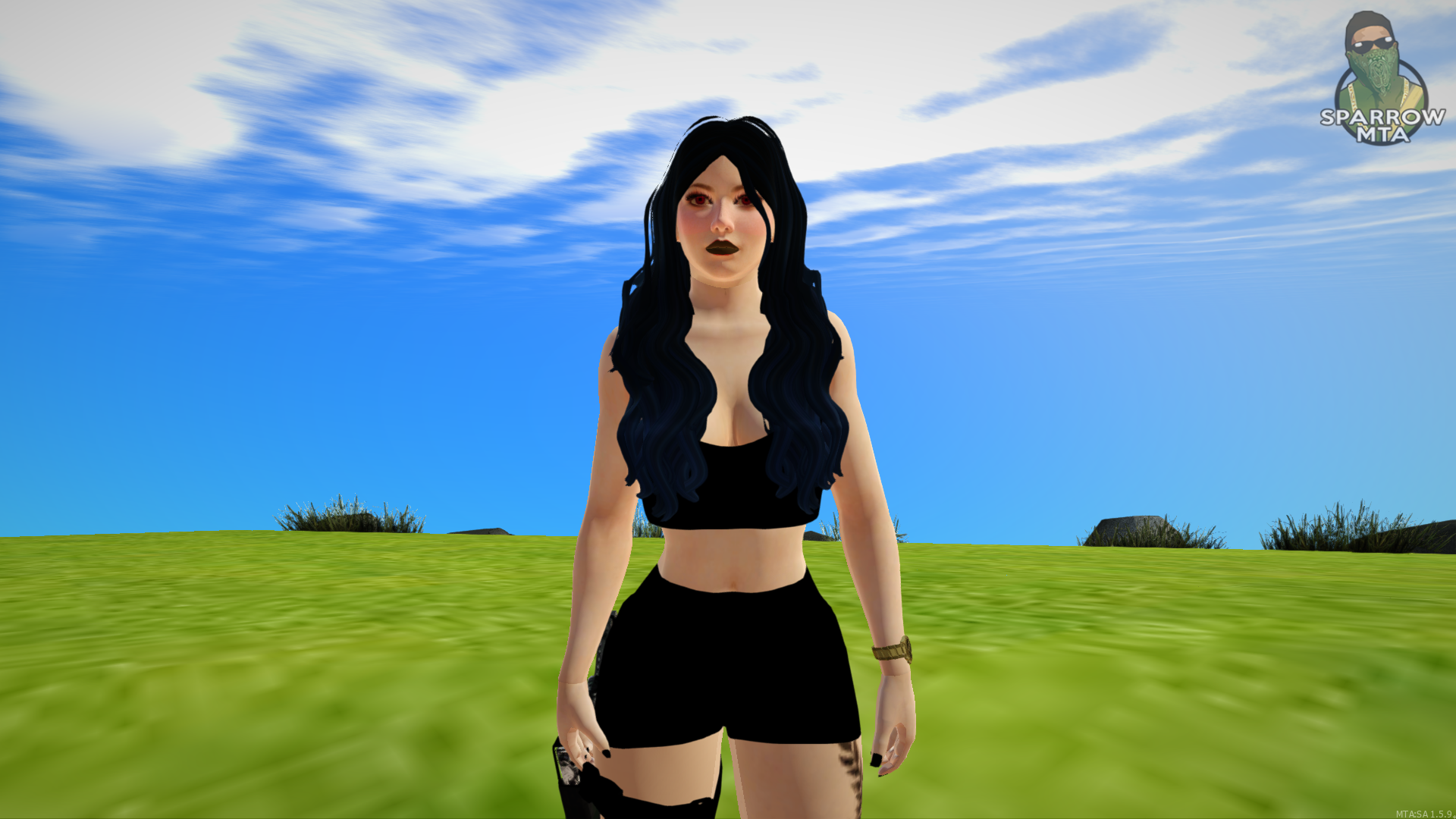 MTA:SA FiveM Black Hair Girl Skin Resource