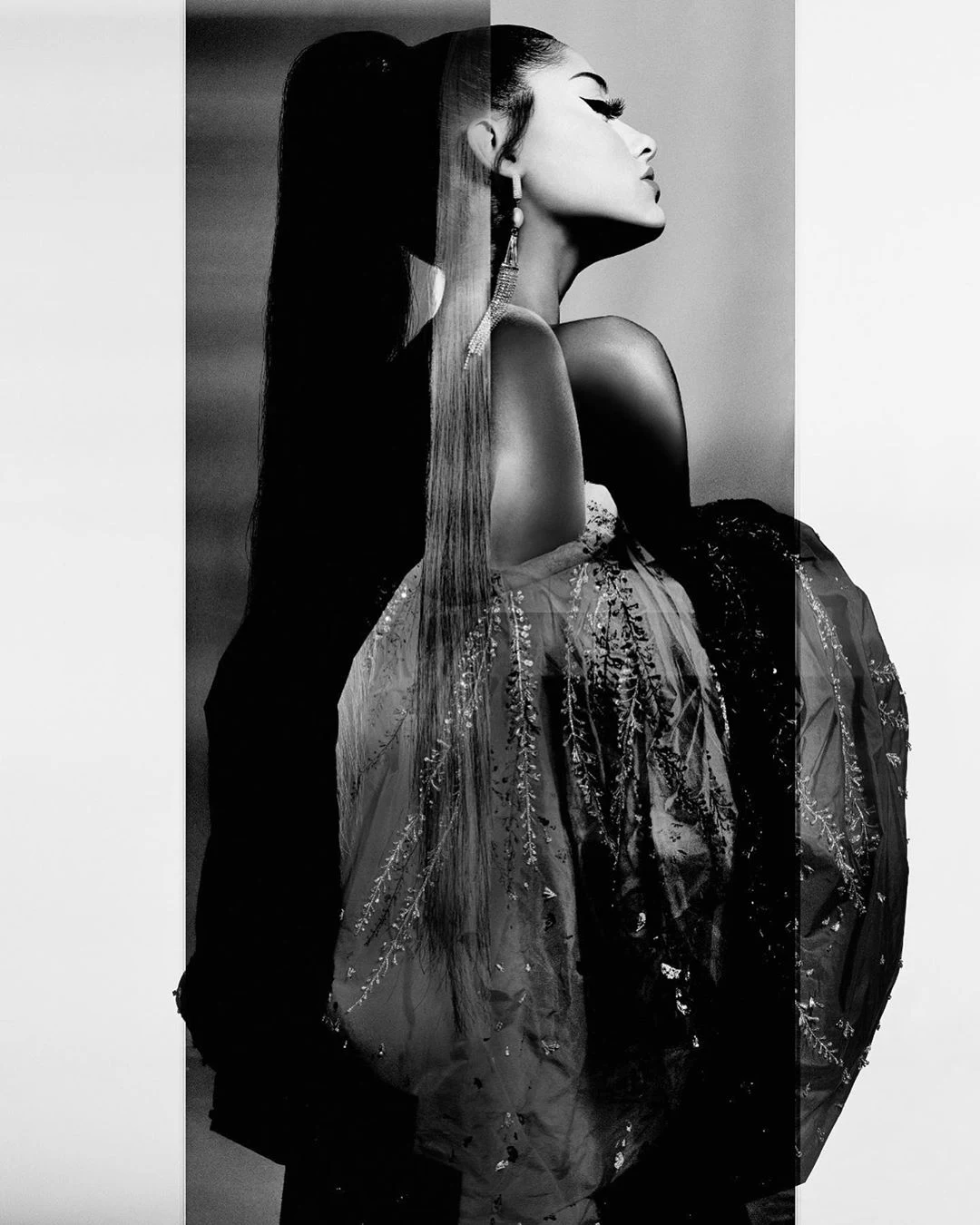 Givenchy AW19 Ariana Grande ad campaign - black and white fashion editorial