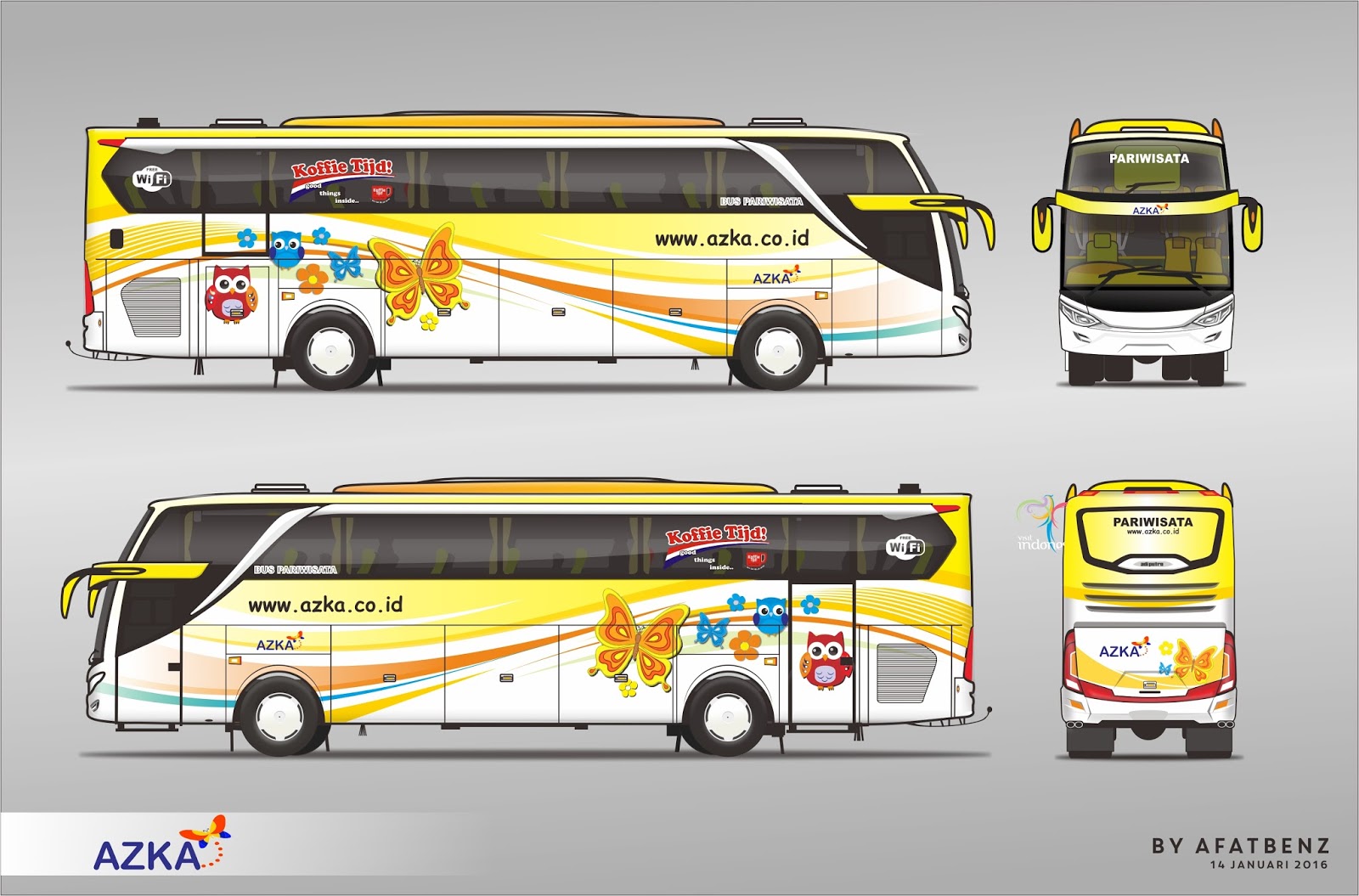 Jasa Design Livery Bus Medium Bus Elf  Truck AfatBenz 