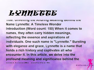 meaning of the name "LYNNETTE"