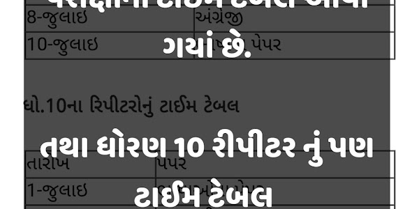 12 science time table