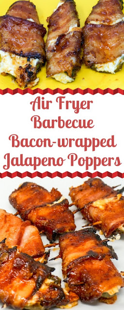 Air Fryer BBQ Bacon-wrapped Jalapeno Poppers