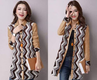 Cardigan batik model panjang trend remaja masa kini