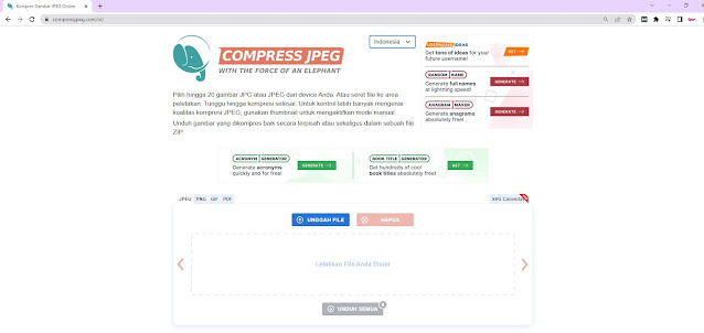 kompres foto online Compress JPEG