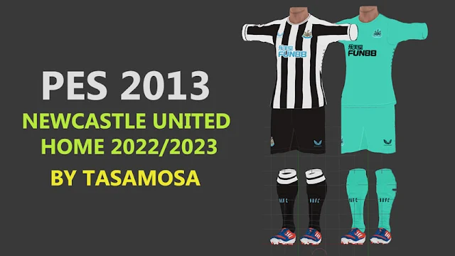 Newcastle United F.C. 2022-2023 Home Kits For PES 2013