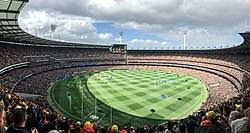 Aerial view of Melbourne Cricket Ground (MCG) in Australia, one of the largest and most historic stadiums in the world