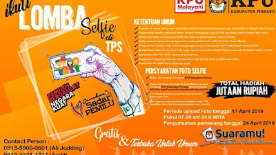 KPU Pinrang; Ayo, Ikut Lomba Foto Selfie di TPS, Hadiahnya Jutaan Rupiah