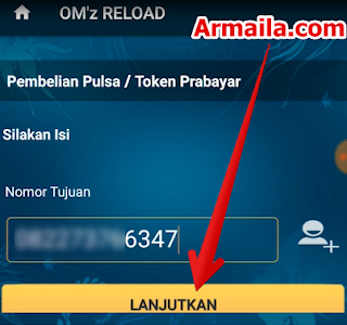 Masukkan nomor pelanggan lalu klik lanjutkan