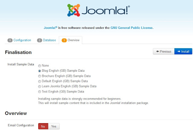 Instal joomla 3.0