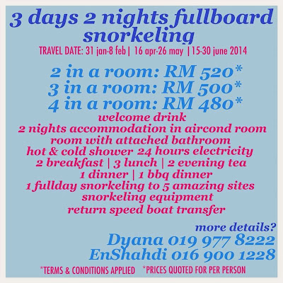 Pakej fullboard 3 hari 2 malam snorkeling, pakej snorkeling, pakej 3 hari 2 malam, pakej pulau perhentian, pakej Perhentian 2014, pakej pulau murah, pakej pulau, pakej bajet, pakej percutian berkumpulan Pulau Perhentian