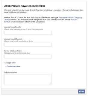 Mengaktifkan Facebook Nonakif