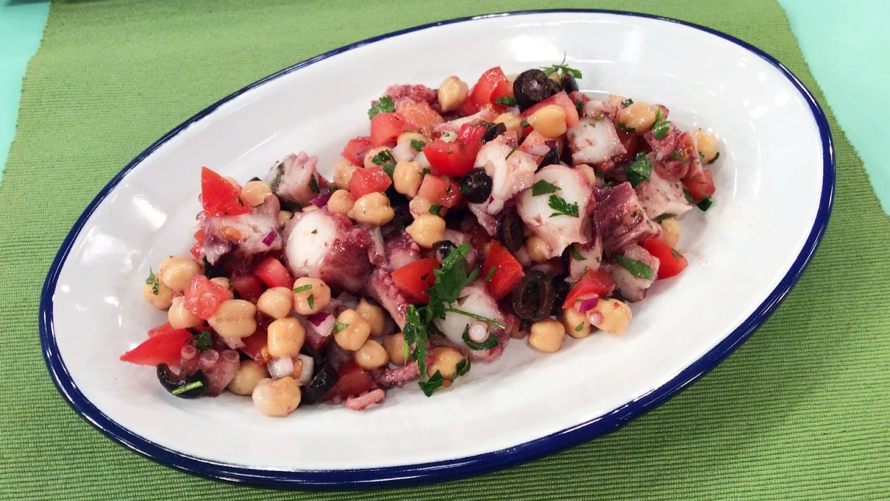 Salada de Polvo com Grão-de-Bico