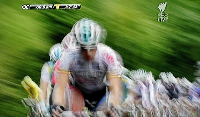 surreal, abstract,le tour, tour de france, blur, blurry, fine art, photography, photograph, image, abstraction, night, tim macauley, timothy macauley, you won't see this at moma, tv, television, sbs, 