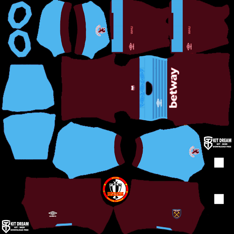 Kits WestHam United - Dream League Soccer 2021