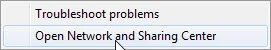 open network and sharing center