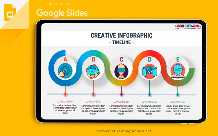 Colorful Curved Timeline Infographic Template