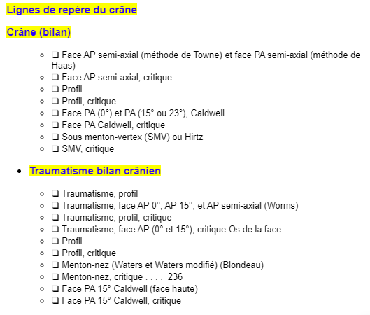 Crâne, os de la face et sinus paranasaux