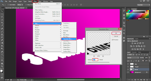 Cara membuat Tulisan 3D (3 Dimensi) dengan Photoshop CS6